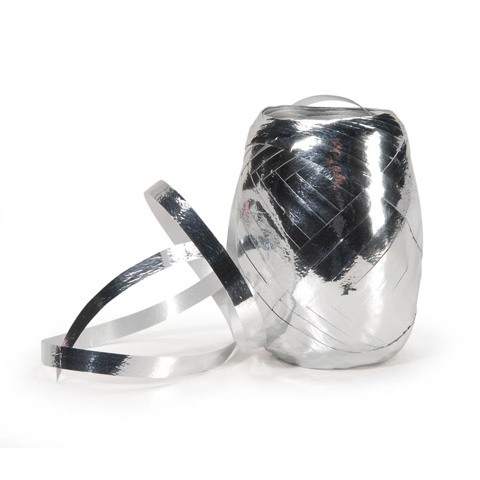Metallic Silver Curling Ribbon Cops x10